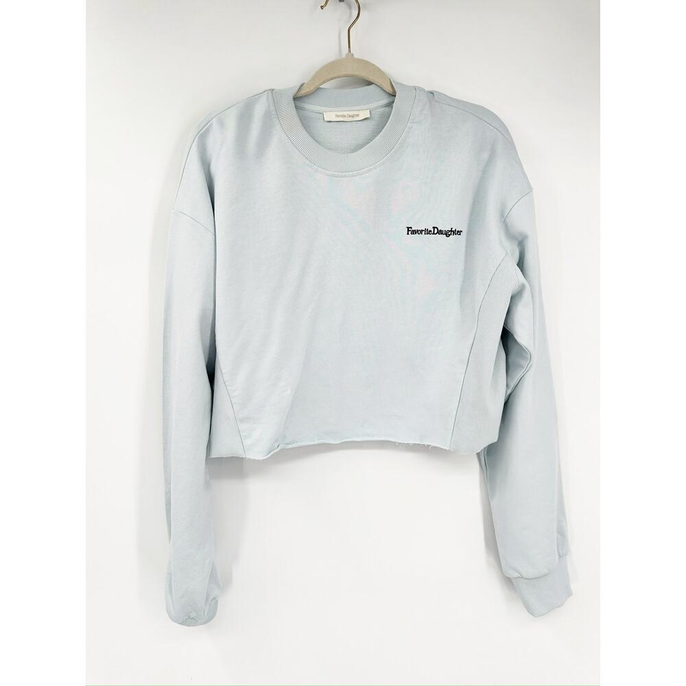 Favorite Daughter Jen Cropped Boxy Oversized Sweatshirt L
